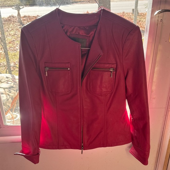 JohnPaulRichard Fuchsia Leather Jacket - Picture 5 of 7